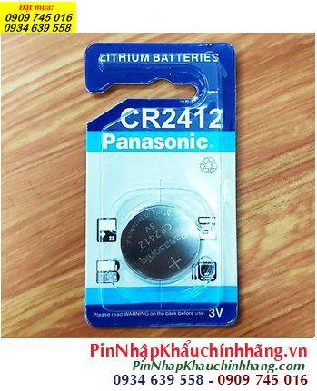 Panasonic CR2412; Panasonic CR2412 lithium 3v chính hãng, Xuất xứ Indonesia (Loại vỉ 1viên)